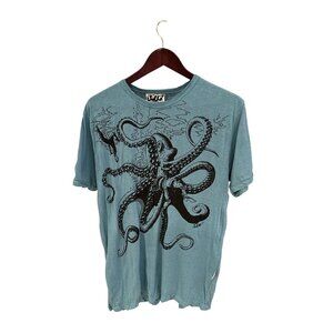 Sure Original Octopus Graphic Mens T-Shirt Medium 100% Cotton Blue
